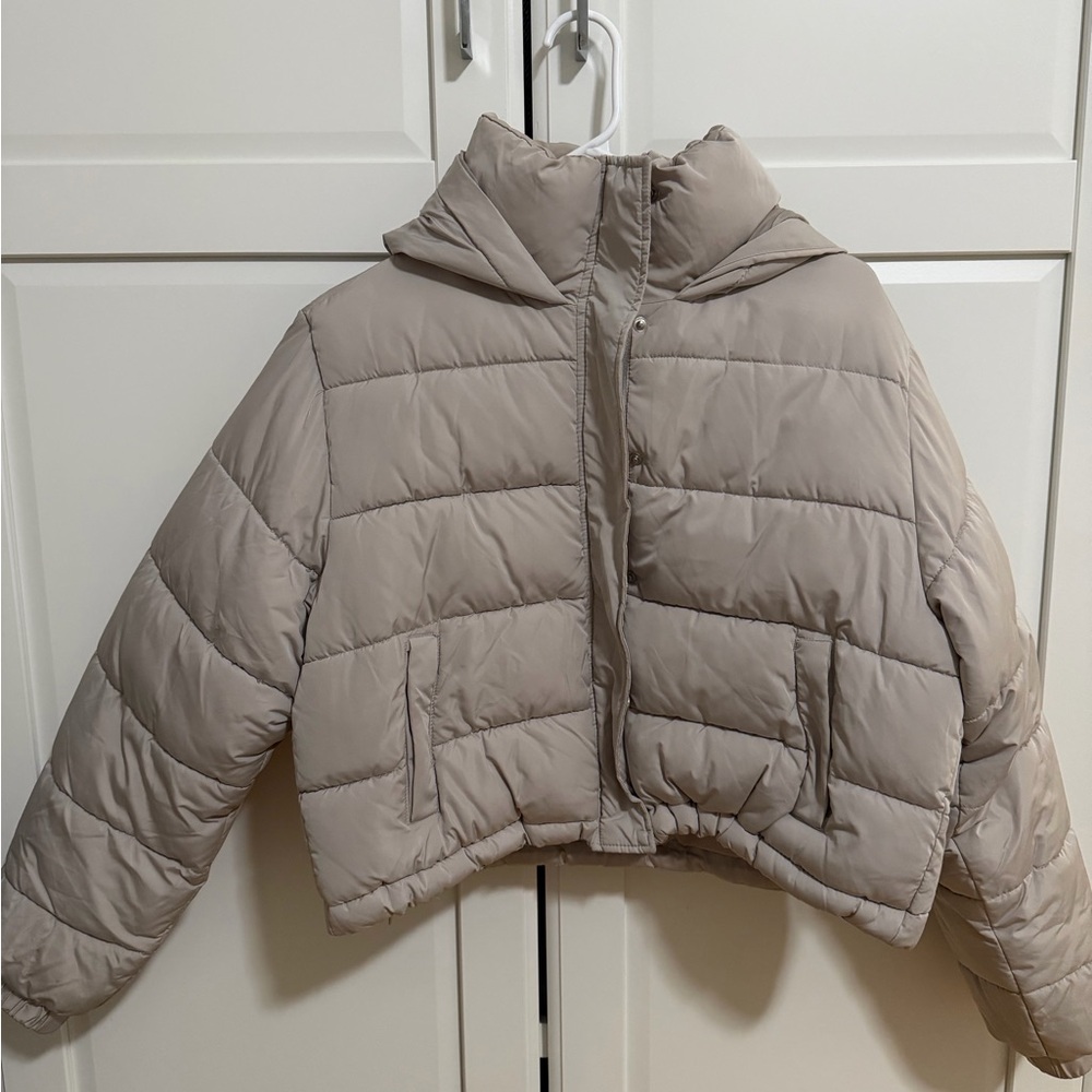 Forever 21 Beige Puffer Jacket
